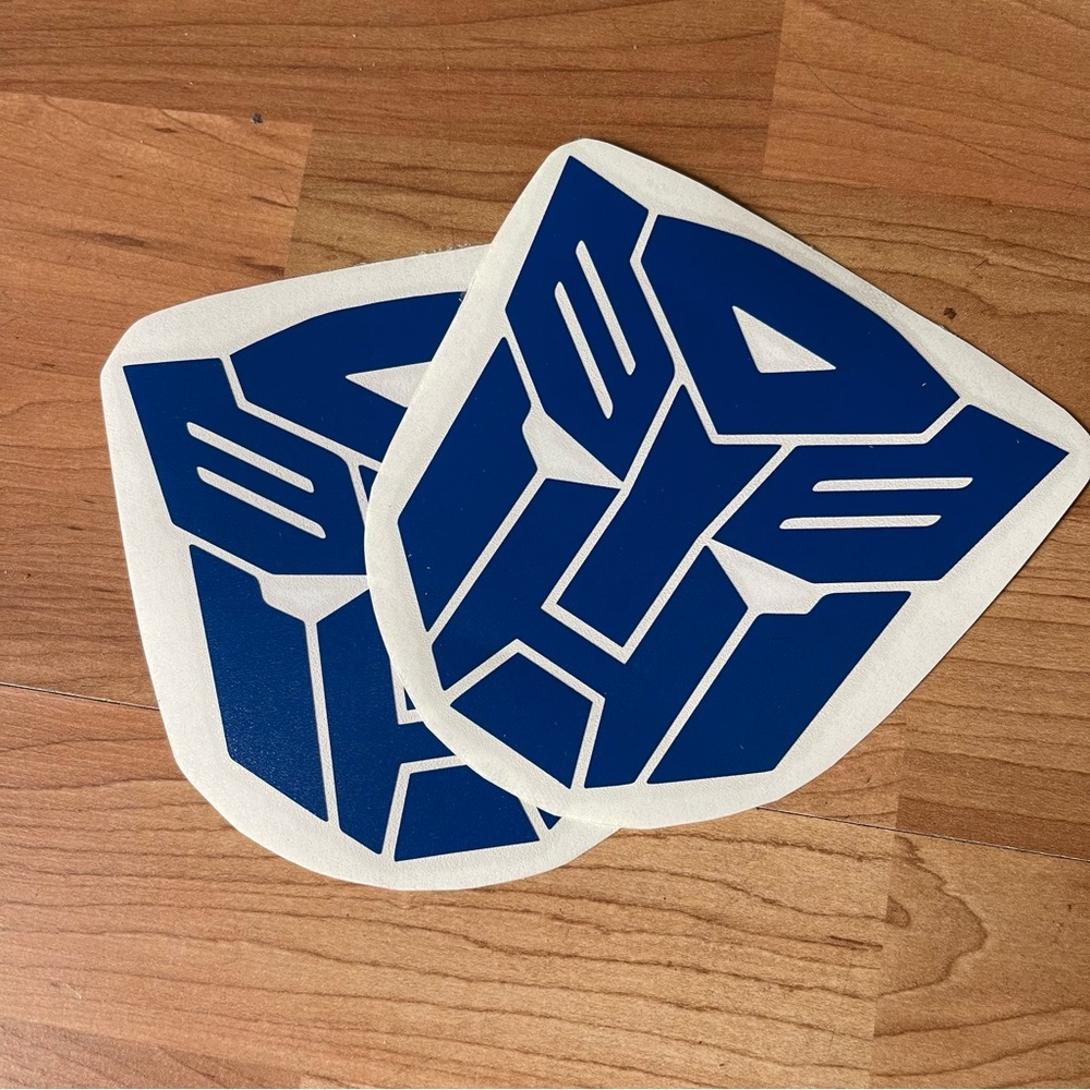 Transformers Blue Autobots logo Decal Sticker 2 pieces Oracal 651